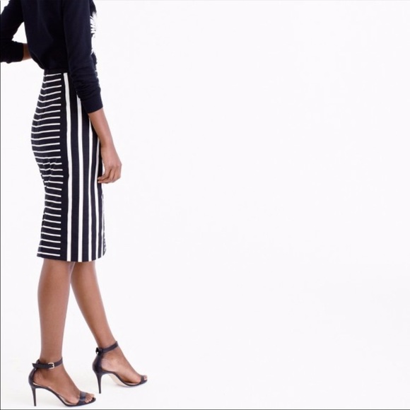 J. Crew Mixed Striped Pencil Skirt - Picture 3 of 10